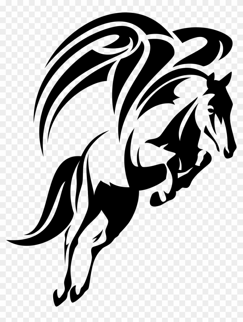 Pegasus Photo Creations - Horse Black And White Drawing Clipart #1980967