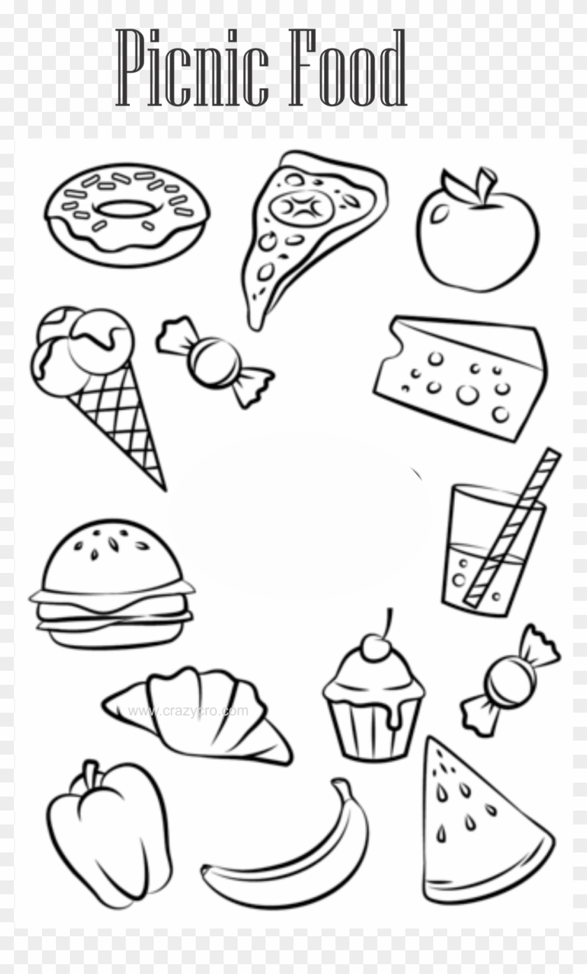 Picnic Food Coloring Pages - Printable Colouring Pages Food Clipart