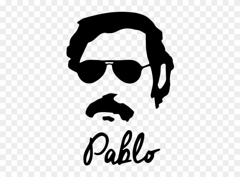 Стикер За Автомобил - Pablo Escobar Face Black And White Clipart