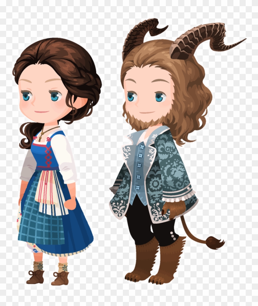 ・get Exclusive Belle And Beast Outfits Inspired By - Kingdom Hearts Union Cross Quests Clipart