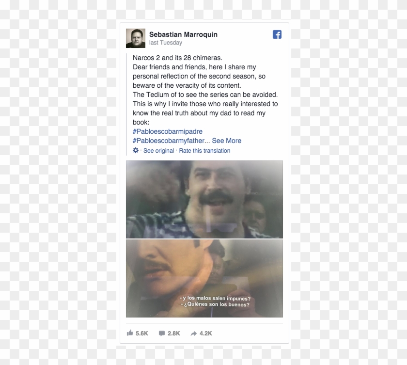 Pablo Escobar's Son Sebastián Marroquín Had A Few Problems Clipart