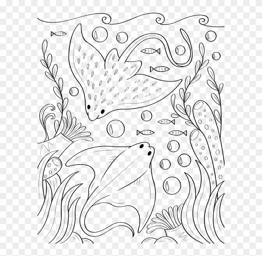 Stingray Coloring Page Clipart