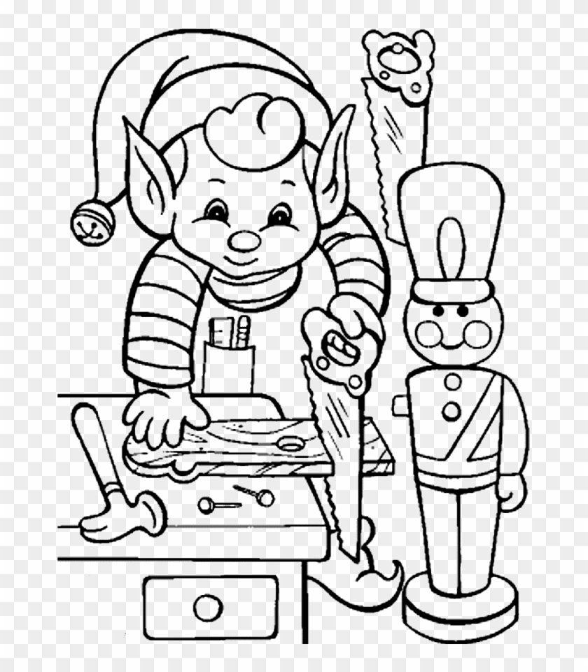 Printable Activity Elves In Christmas Coloring Pages Clipart