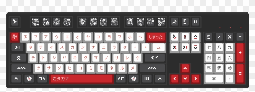 Katakana By Marius 104-key Custom Mechanical Keyboard Clipart #1981951