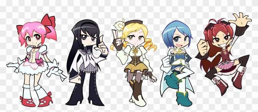 Anime Anime Anime Girls Transparent Background Mahou - Panty And Stocking Madoka Magica Clipart