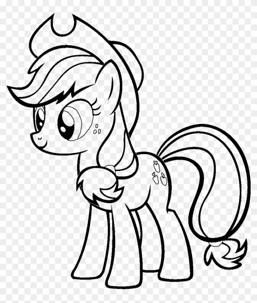 Applejack Coloring Page Horses For Holly My Little - Apple Jack Pony Coloring Page Clipart #1983514