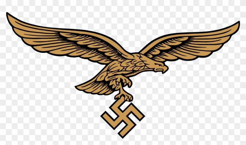 Coa Luftwaffe Eagle Gold - Nazi Transparent Png Clipart