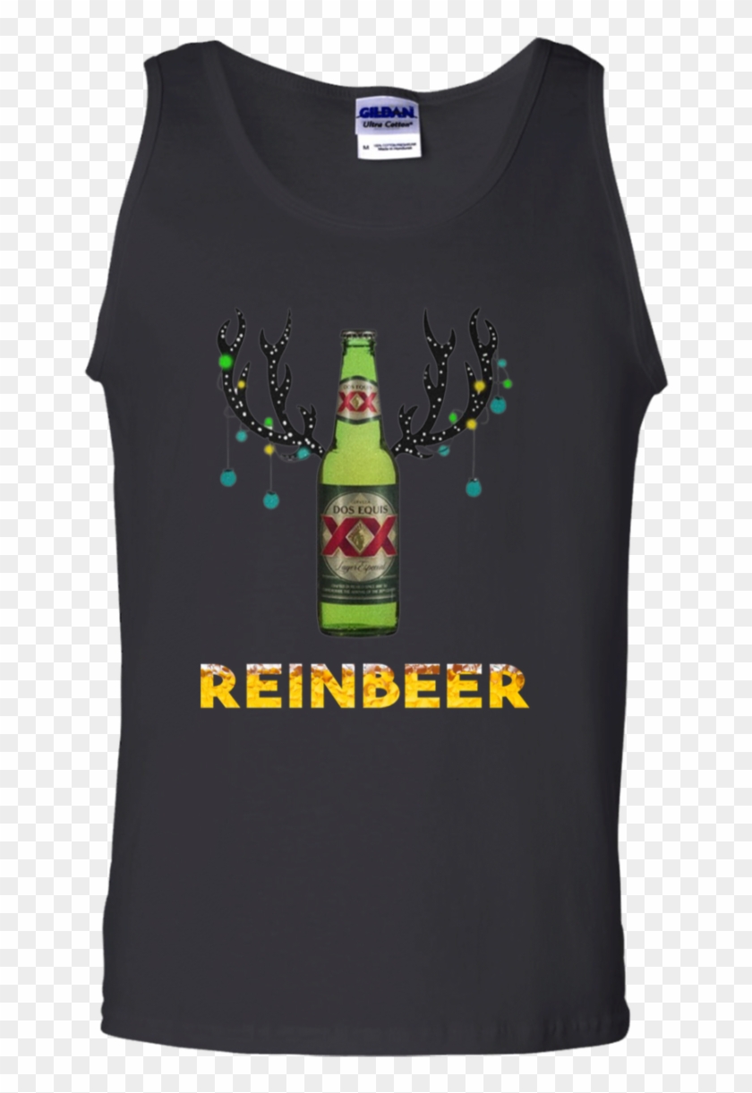 Dos Equis Reinbeer Christmas T-shirt - Beer Bottle Clipart
