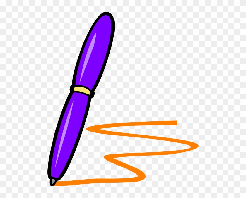 Download Lilac Pen Orange Writing Clip Art At Clker Writing Clipart