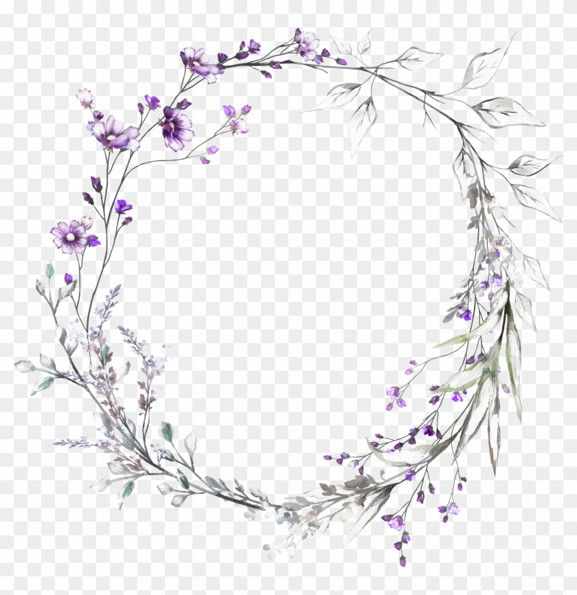 H927 Flower Frame, Flower Art, Watercolor Flowers, Clipart #1986255