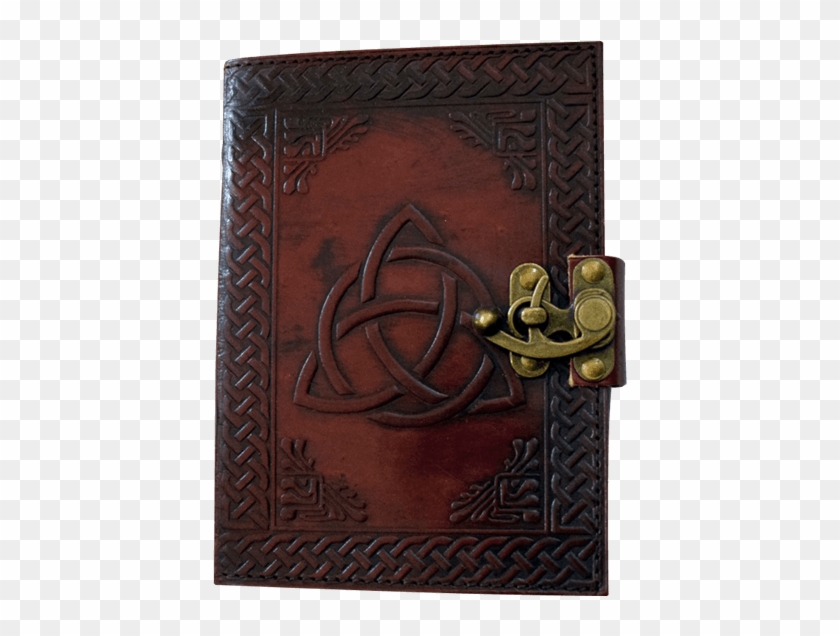 Triquetra Knot Embossed Leather Journal With Lock - Wallet Clipart #1987508