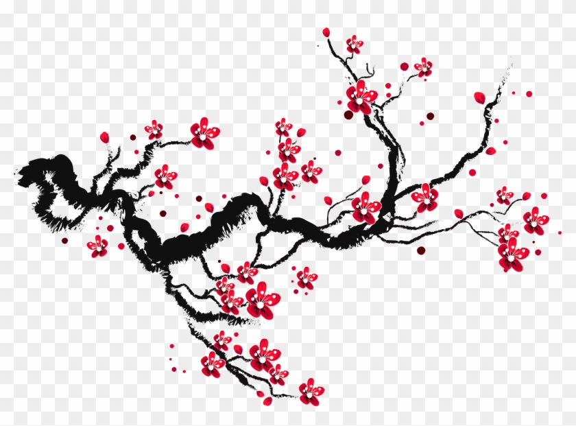 Cherry Blossom Paper Sketch - Drawing Cherry Blossom Branch Clipart