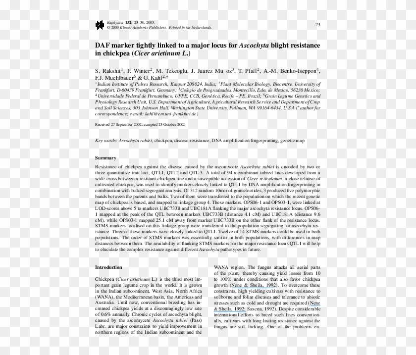 Daf Marker Tightly Linked To A Major Locus For Ascochyta - Difference Between Dead End And Crossflow Filtration Clipart #1988304