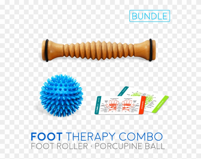 Wooden Foot Roller Bundle With Porcupine Massage Ball - Myofascial Release Clipart #1988382