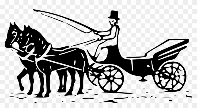 Pony Horse And Buggy Carriage Wagon - Gambar Siluet Kereta Kuda Clipart