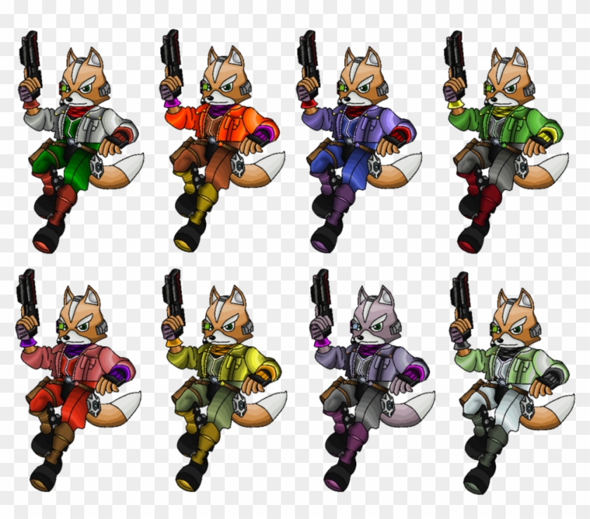 Fox Melee Png - Ssb4 Pixel Art Clipart