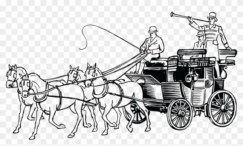 Carts Clipart Carriage Ride - Carriage Horse Drawing - Png Download