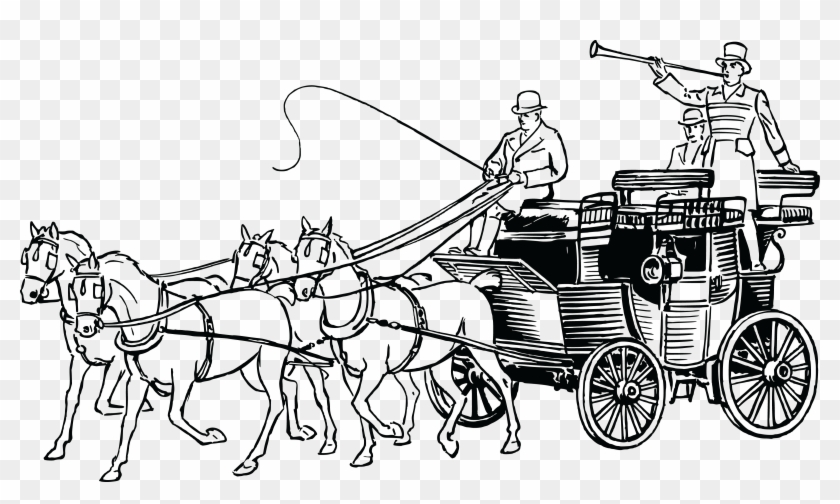 Carts Clipart Carriage Ride - Carriage Horse Drawing - Png Download #1989338