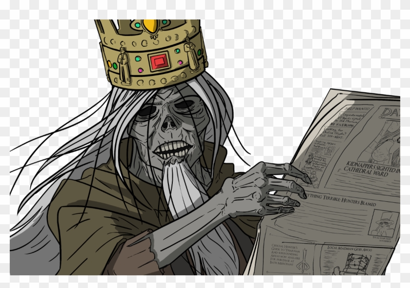 Logarius Reading The Newspaper - Bloodborne Martyr Logarius Meme Clipart #1989365