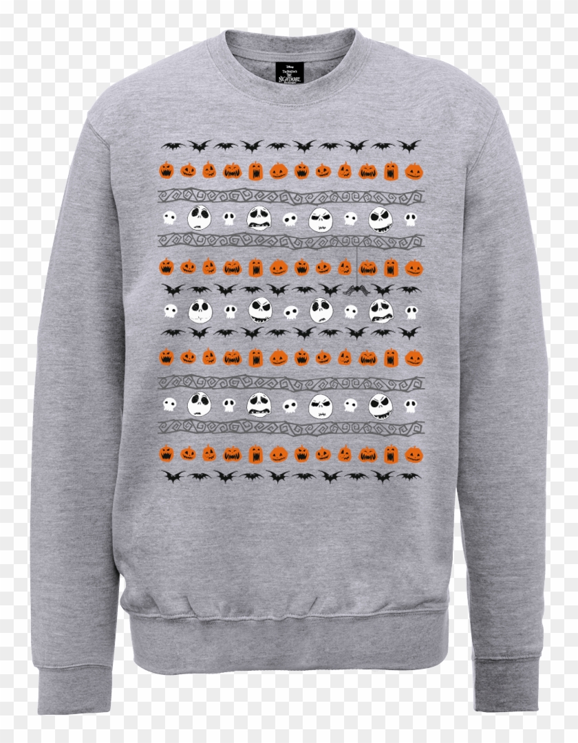 The Nightmare Before Christmas Jack Pumpkin Faces Grey - Star Wars Christmas Tree Sweatshirt Clipart