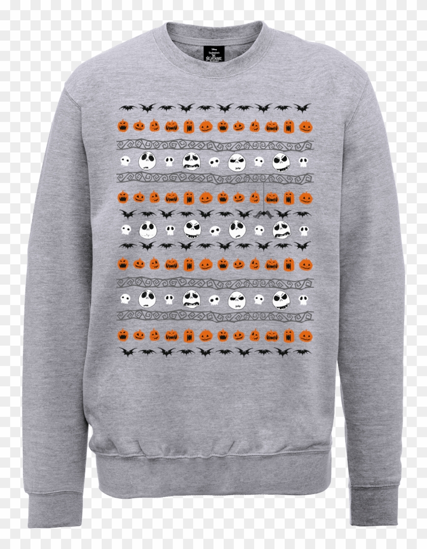 The Nightmare Before Christmas Jack Pumpkin Faces Grey - Star Wars Christmas Tree Sweatshirt Clipart #1990027