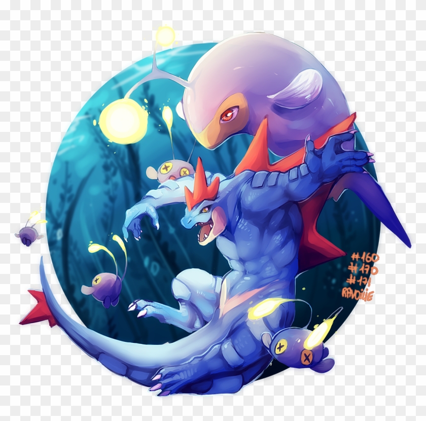 Painted Pokeartdex 02this Time I Drew Feraligatr, Chinchou Clipart #1991457