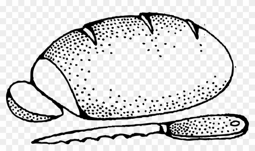 Bread Grain Rye French Bakery Whole Crust Kaiser - Bread Clip Art Black And White - Png Download