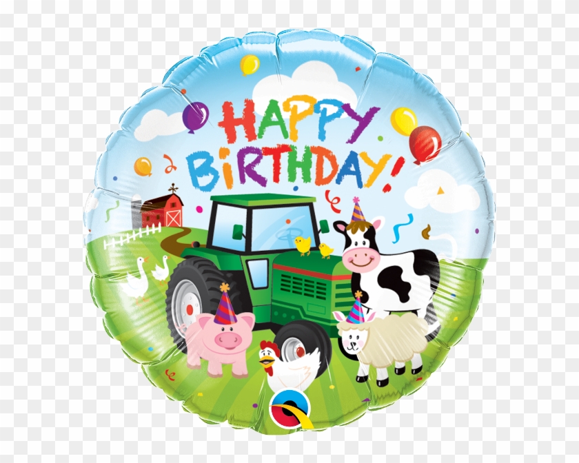 Happy Birthday Barnyard 18" Foil Balloon Clipart #1992613