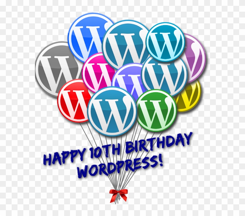 Wordpress 10th Anniversary Birthday Balloons Clipart #1992674