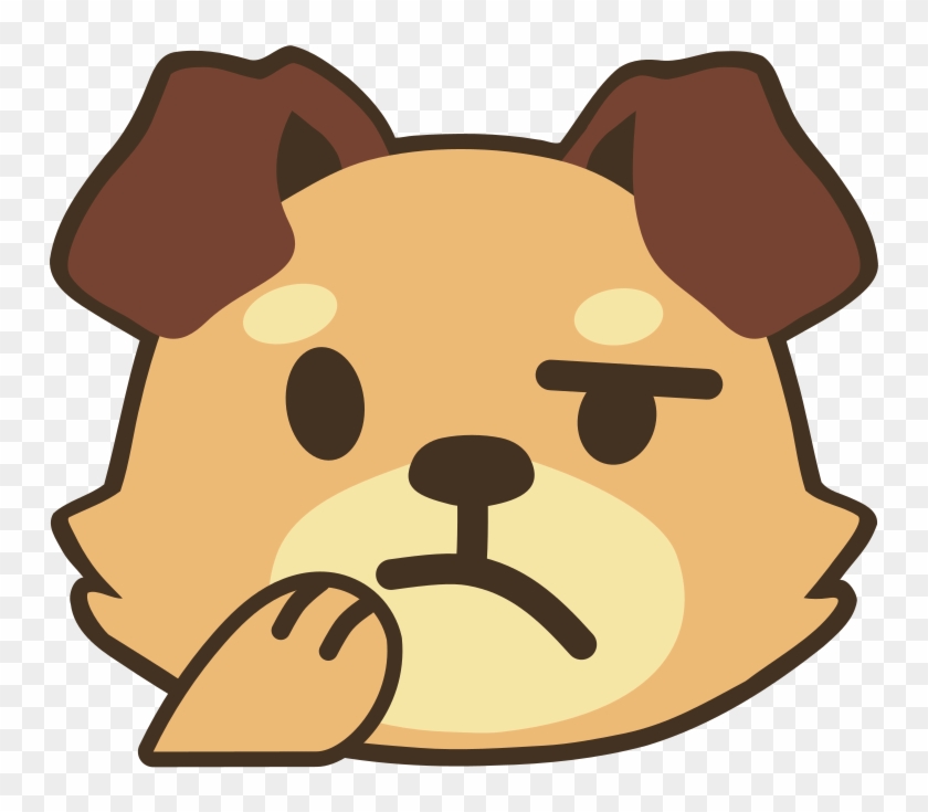 Thinking Face But It's A Brown Dog Clipart #1992734