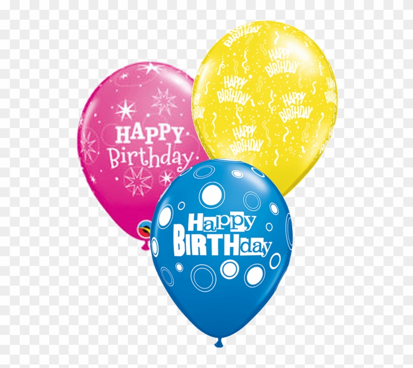 3 Birthday Latex Balloons - Happy Birthday Balloons Red Clipart