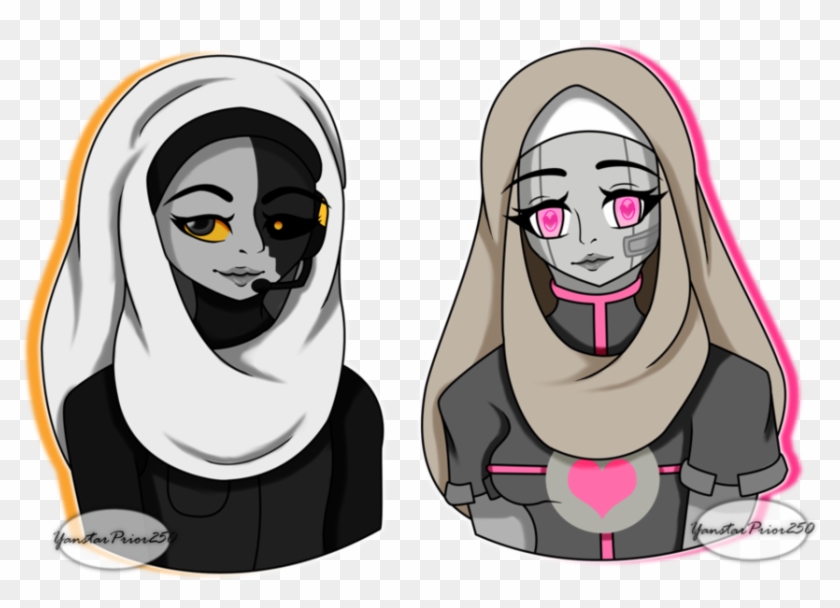 Hijabae Glados And Companion Cube By Yanstarprior250 - Cartoon Clipart #1993419