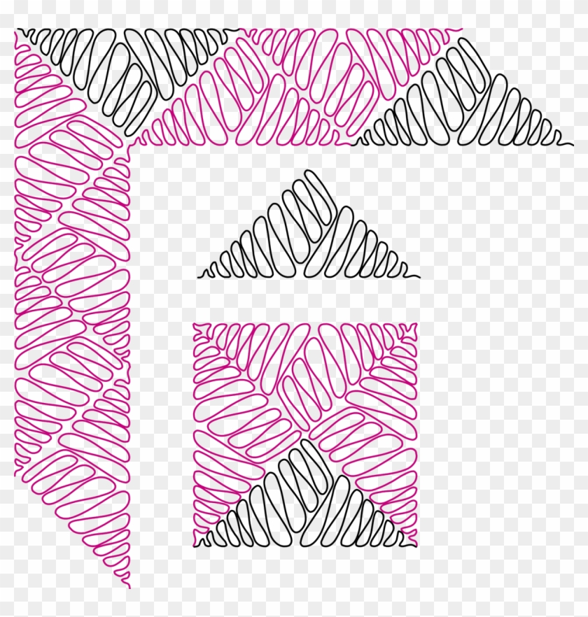 Digital Quilting Design P2p Triangle Meandering By - Line Art Clipart
