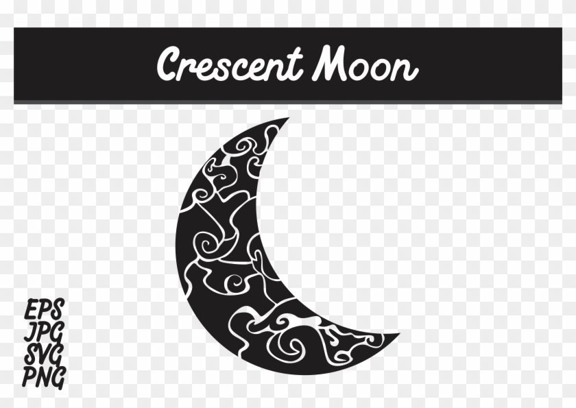 Crescent Moon Svg Vector Image Graphic By Arief Sapta - Batik Mega Mendung Vector Png Clipart