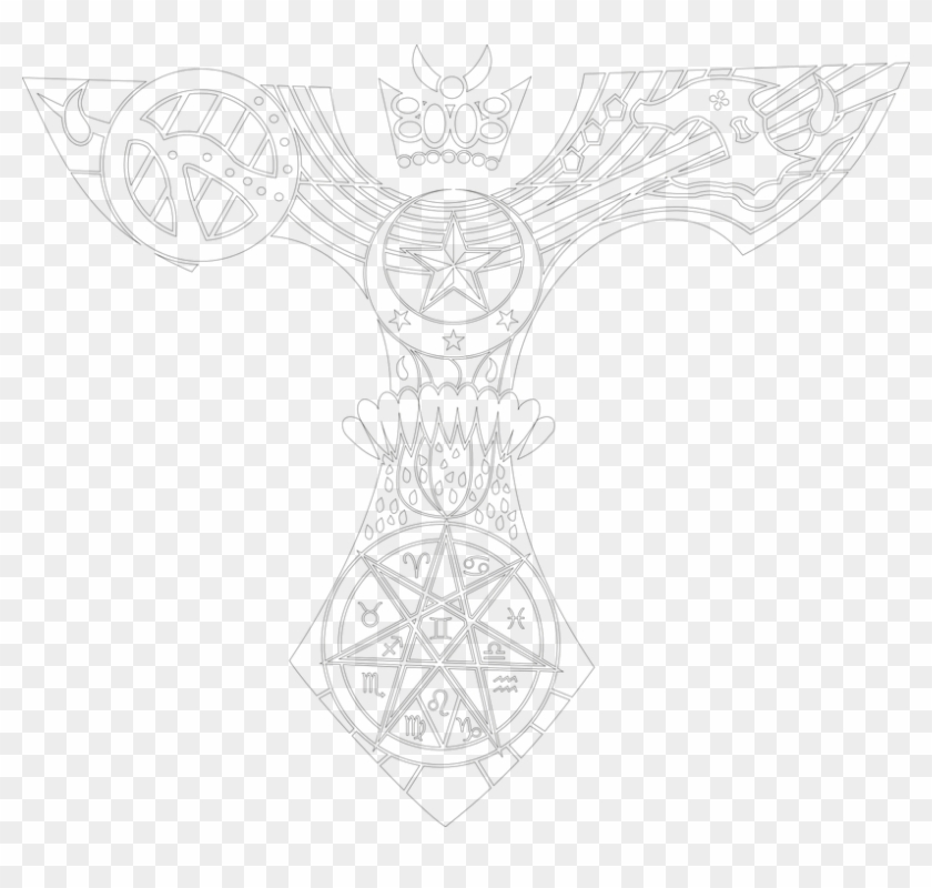 Symbol, Teomachia, Larp, Mystic, Vector, Moon - Sketch Clipart