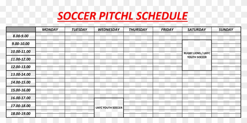 Soccer Field Schedule - Manufacturing Certificate Clipart #1994982