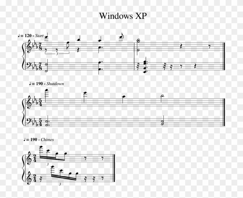 Windows Xp - Windows Xp Piano Sheet Music Clipart #1995860