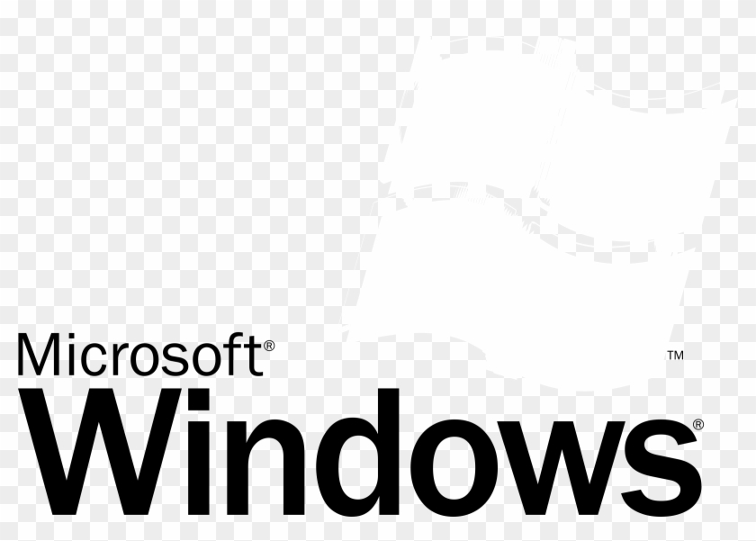 Microsoft Windows Logo Black And White - Windows Xp Clipart #1995996