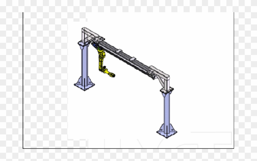 An Example Robot Configuration Where A Robot Arm Is - Robot Arm On Linear Rail Clipart