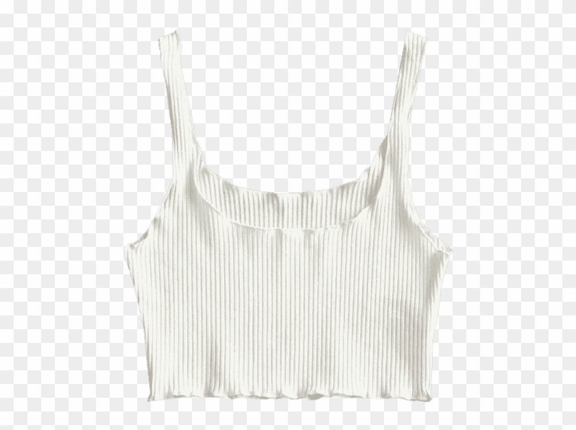 Ribbed Fitted Crop Tank Top White - Active Tank Clipart #1996824