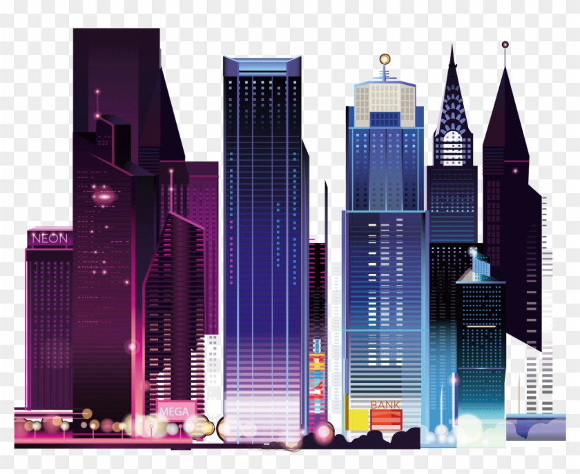 1501 X 1501 4 - Cyberpunk City Vector Clipart #1996958