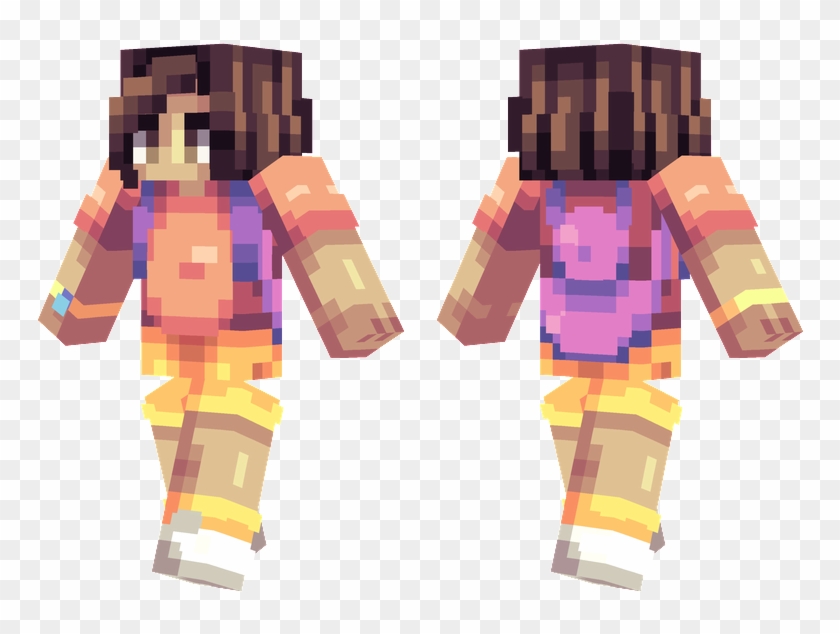Dora The Explorer - Minecraft Dora Skin Clipart #1997086