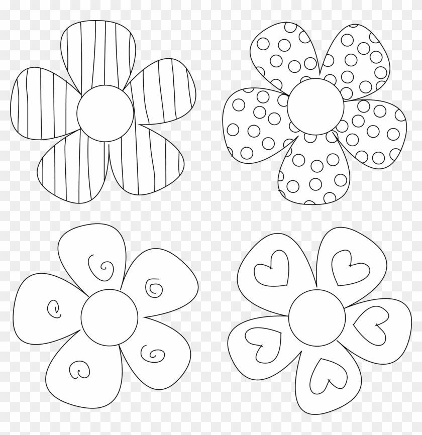 Paper Flower Cut Out Templates Jpg Freeuse Download - Print Flower To Colour Clipart