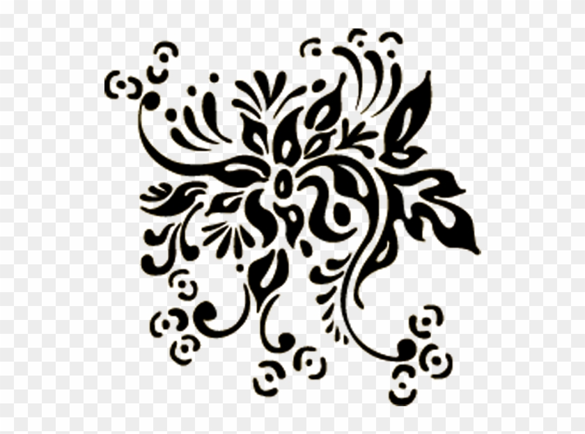 Flower Pattern Black And White Clipart - pic-county