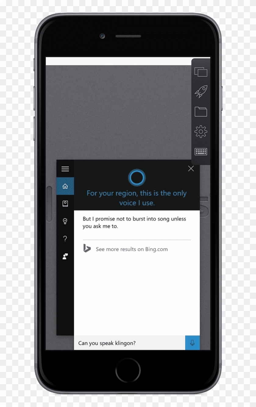 Fig 5 Cortana Win10 Klingon - Smartphone Clipart #1997950