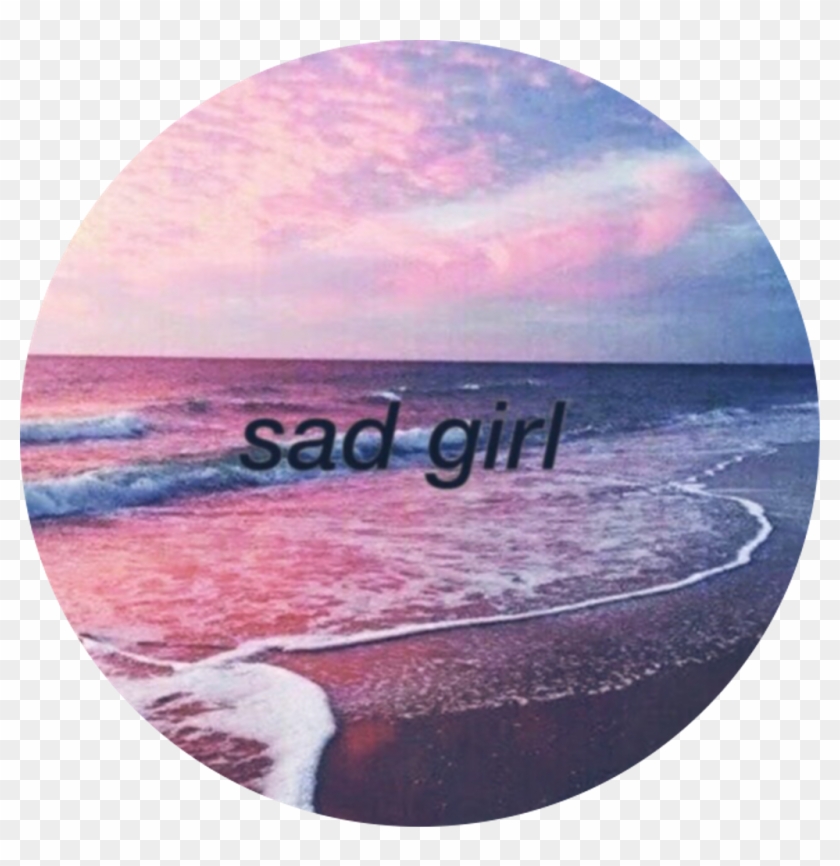 #tumblr #interesting #sad #girl #beach #waves #freetoedit - Pink Beach Clipart #1998385