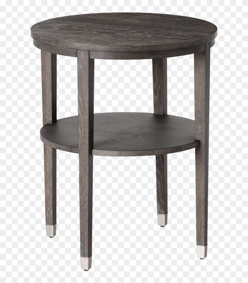 Gray Limed Oakround Side Table - End Table Clipart