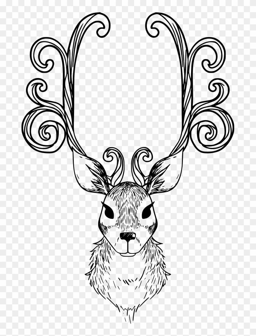 Download Png - Christmas Reindeer Colouring Pages Clipart #20457