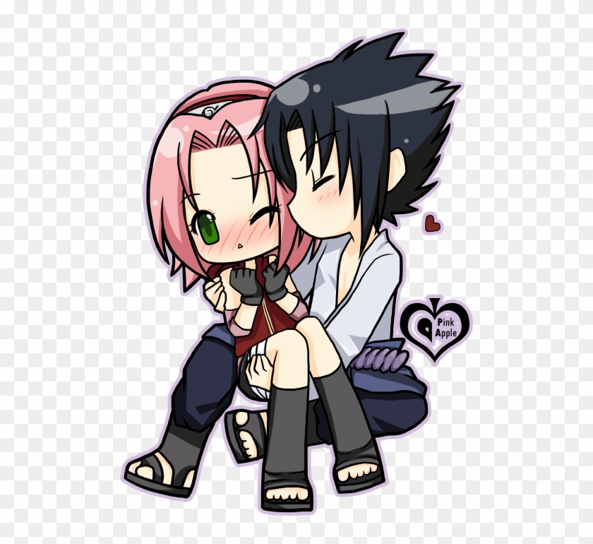 Sakura E Sasuke Chibi Clipart