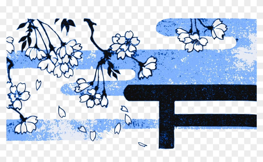 Medium Image - Blue Cherry Blossom Clipart - Png Download